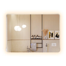Espejo de baño LED antivaho con luz regulable, 70 x 50 cm