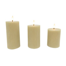 Velas LED sin llama de cera real, juego de 3
