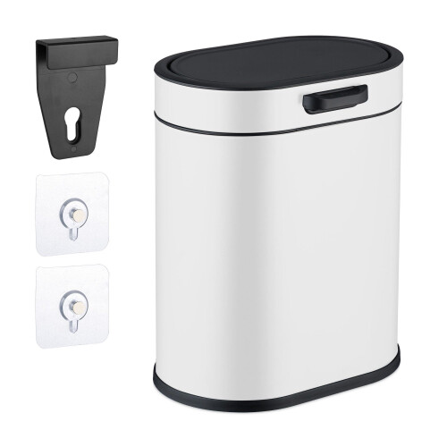 Hanging Waste Bin 5L with Push-Up Lid for Kitchen/Bathroom