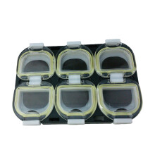 6 Section Fishing Hook Storage Fishhook Organizers With-Black
