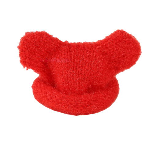 Knitted Cap For 10cm Cotton Doll Stretchy Comfortable-Red