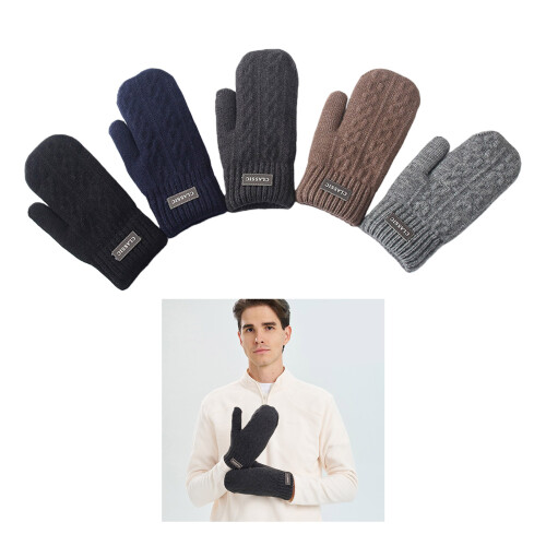Heavy Type Thermals Gloves Double Layers Cold Resistance-Coffee 1