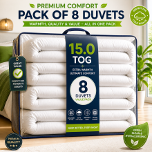 (Pack of 8-Single 135x200cm) 15 TOG Winter Duvet - Pack of 8 Bulk Hotel Quality Warm Quilts