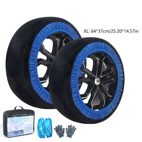 2Pcs Car Snow Sock Traction Socks with Simple Application for-M 1