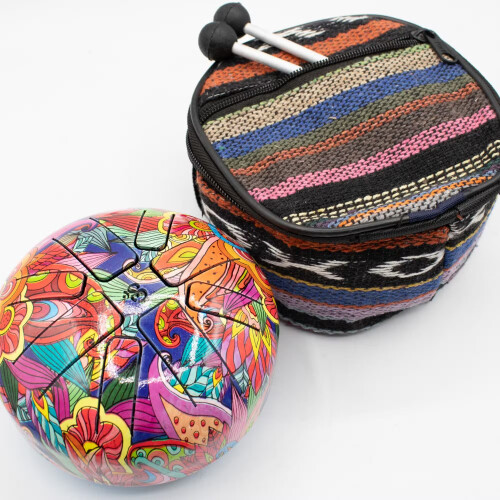 Small Hapi Drum - Psychedelic Design - 13x9cm 1
