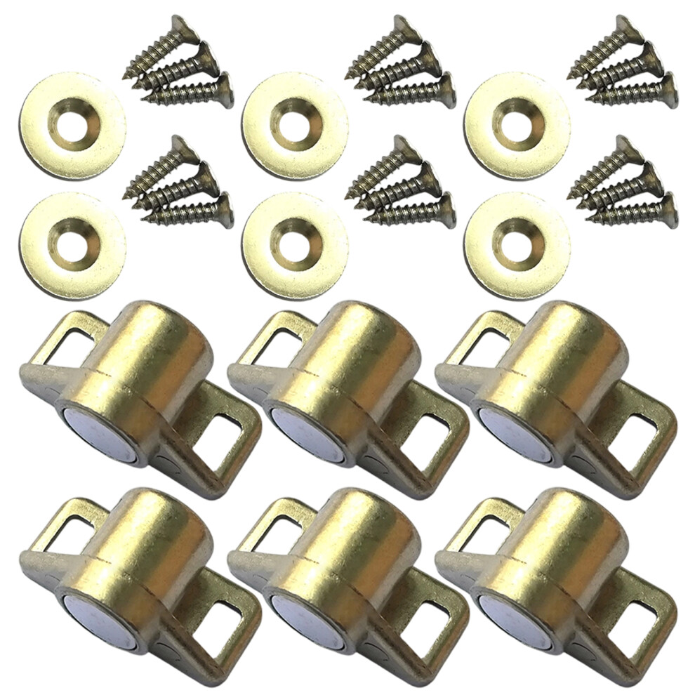 6Pack Durability Magnetic Door Catches Zincs Alloys Door-Gold 7704001144192