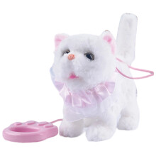 Safe Soft Plush Electronic Interactive Cats Toy Remote-White