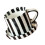 Functional Saucer Designs 5Inch Striped Ceramic Mugs Set-Black 1