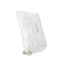 Starry Lace Pencil Case Large-White Star lace pencil cas