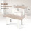 Mesa de comedor extensible, tablero ajustable, patas en forma de L, color blanco 3