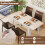 Mesa de comedor extensible, tablero ajustable, patas en forma de L, color blanco 5