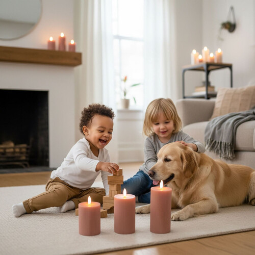 Velas LED de cera real sin llama - Juego de 3 2