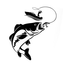 Visserijliefhebber Automotive sticker sticker PVC-Zwart