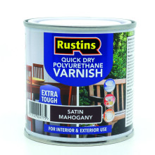 Rustins Quick Drying Polyurethane Varnish Satin Mahogany 250ml