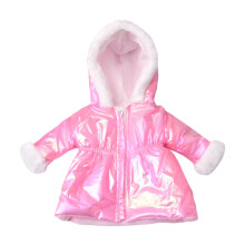 18 inch pop winteroutfit zacht pluche jasje voor-roze rood
