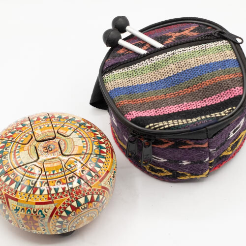 Small Hapi Drum - Multicoloured Design - 13x9 cm 1