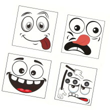 Playful Smiling Emoticon Adhesive Decorations Waterproof