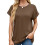 Women's Oversized Crew Neck Rolled Hem Short Sleeve-coffee S 1