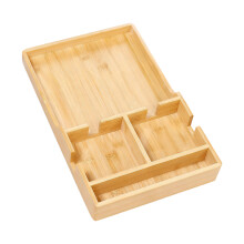 Wooden Tray for Sofa Storage with Divider Sections Ideal for