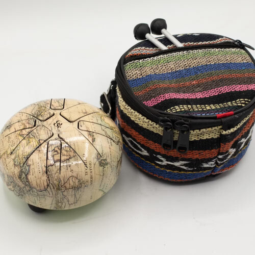 Small Hapi Drum - Atlas Design - Measuring 13x9 cm 1