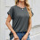 Women's Oversized Crew Neck Rolled Hem Short-Navy Blue XL 4