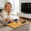 Wooden Tray for Sofa Storage with Divider Sections Ideal for 2