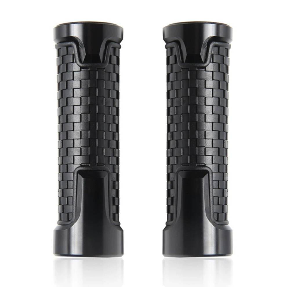 Motorcycle Handlebar Grips, Cnc Aluminum And Non-Slip Rubber, 22Mm/24Mm, Sporty Style For Street And Racing Bikes Black 9050643571338