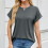 Women's Oversized Crew Neck Rolled Hem Short Sleeve-coffee S 3