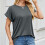 Women's Oversized Crew Neck Rolled Hem Short Sleeve-coffee S 5