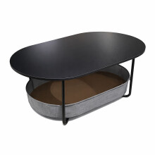 Table basse ovale avec panier de rangement