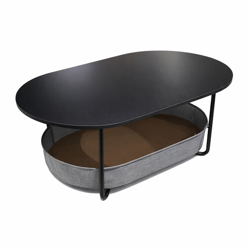 Table basse ovale avec panier de rangement