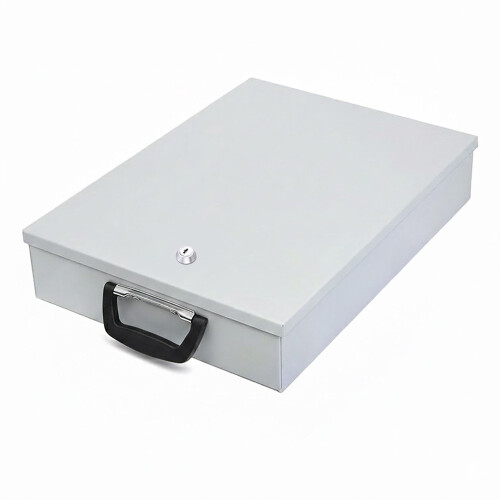 Document Safe Box with Lock - A4 Size, Metal Case