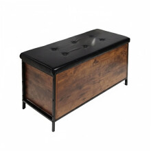 Banc de rangement en similicuir avec assise rembourrée