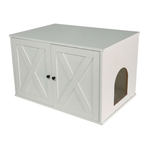 Armoire à litière pour chat avec entrée latérale et séparateur