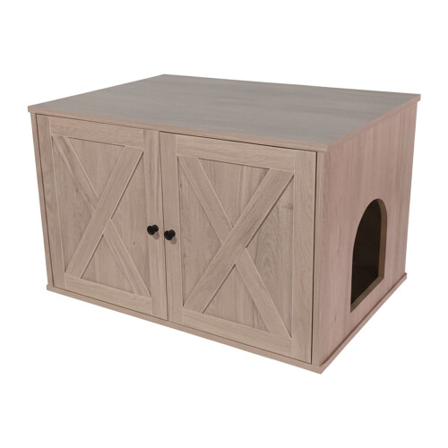 Armoire à litière pour chat avec entrée latérale et séparateur