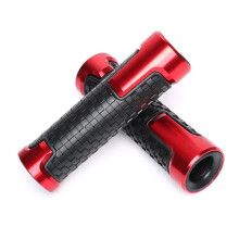Motorcycle Handlebar Grips Compatible Yamaha Yzf R1m Yzf R1 R3 R6 Series – Sporty Cnc Aluminum & Non-Slip Rubber (22mm/24mm) – Red
