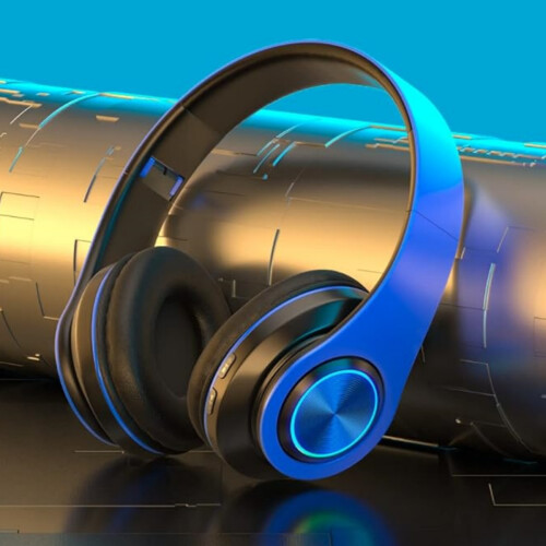 Ασύρματα ακουστικά Bluetooth με πολύχρωμα φώτα, πτυσσόμενο σχεδιασμό, Bluetooth 5.0, 1