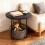 Table d'appoint ronde avec panier de rangement, structure en métal 2