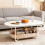 Table basse ovale avec panier de rangement 2