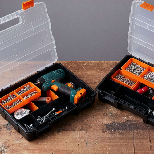 Ensemble de boîtes de tri, 4 pièces, séparateurs ajustables 2