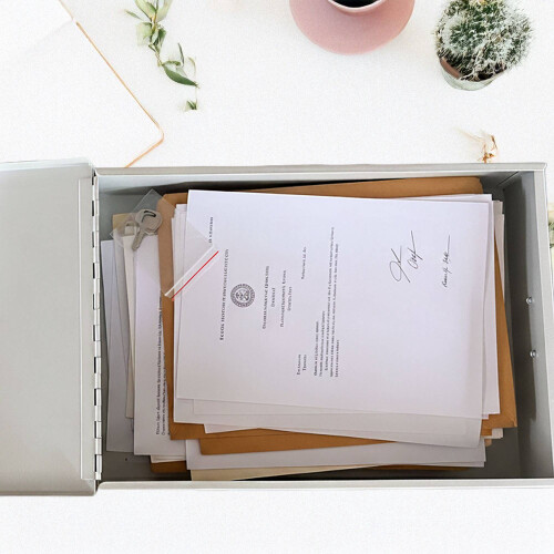 Document Safe Box with Lock - A4 Size, Metal Case 1