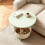 Table d'appoint ronde avec panier de rangement, structure en métal 2
