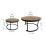 Tables d'appoint gigognes style industriel, lot de 2, effet bois 4