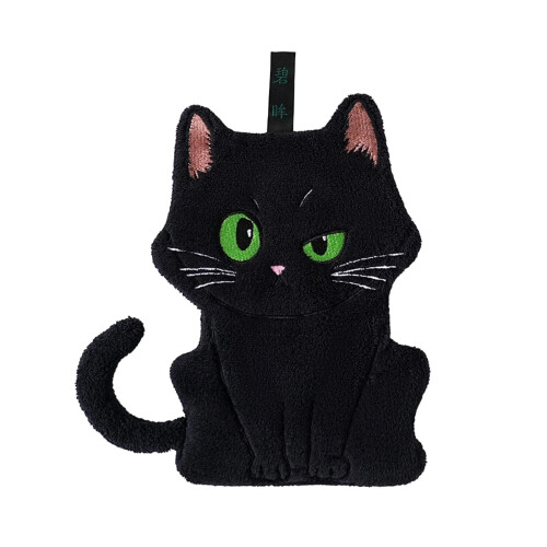 Double Layers Absorbent Hand Towel In Cats Pattern-blue eyes