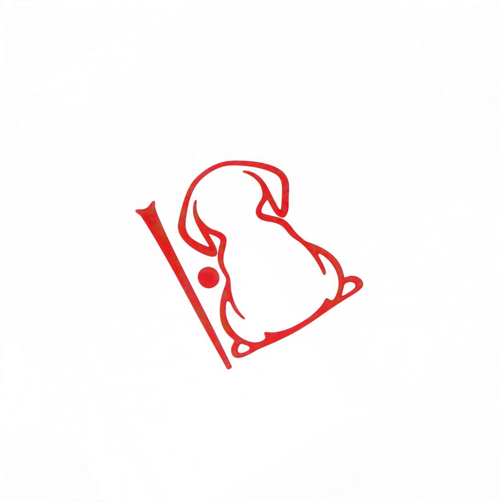 Cartoon Back View Dog Sticker Decal For Vehicle Windshield- Red 7751001388972