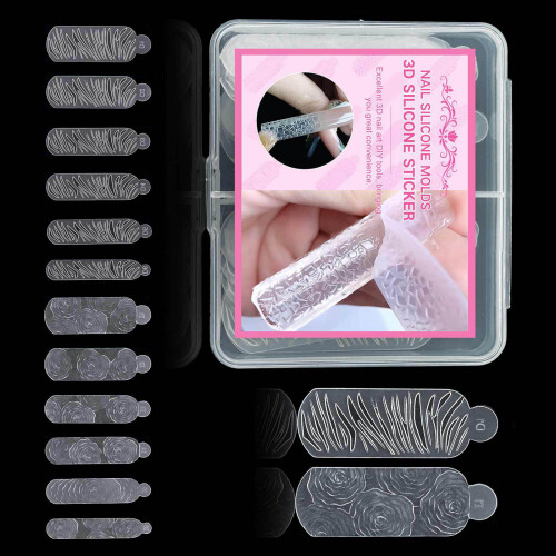 Silicone Nail Mold for Creating 3D Snowflake and Leopard-A