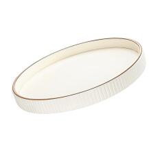 Genuine Leather Round Tray For Secure Jewelry-Milky white