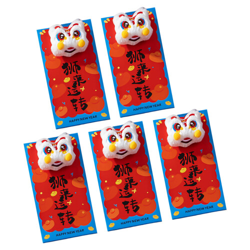 5pcs Plush New Year Red Envelope For Family Practical Gift-l