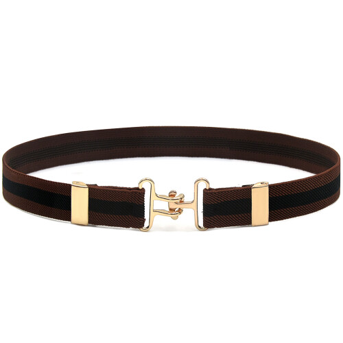 Kids Quick Release Elastic Belt with Adjustable-brown stripes