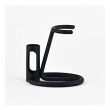 Omega Shaving Brush Stand Mat Black w.Razor Holder